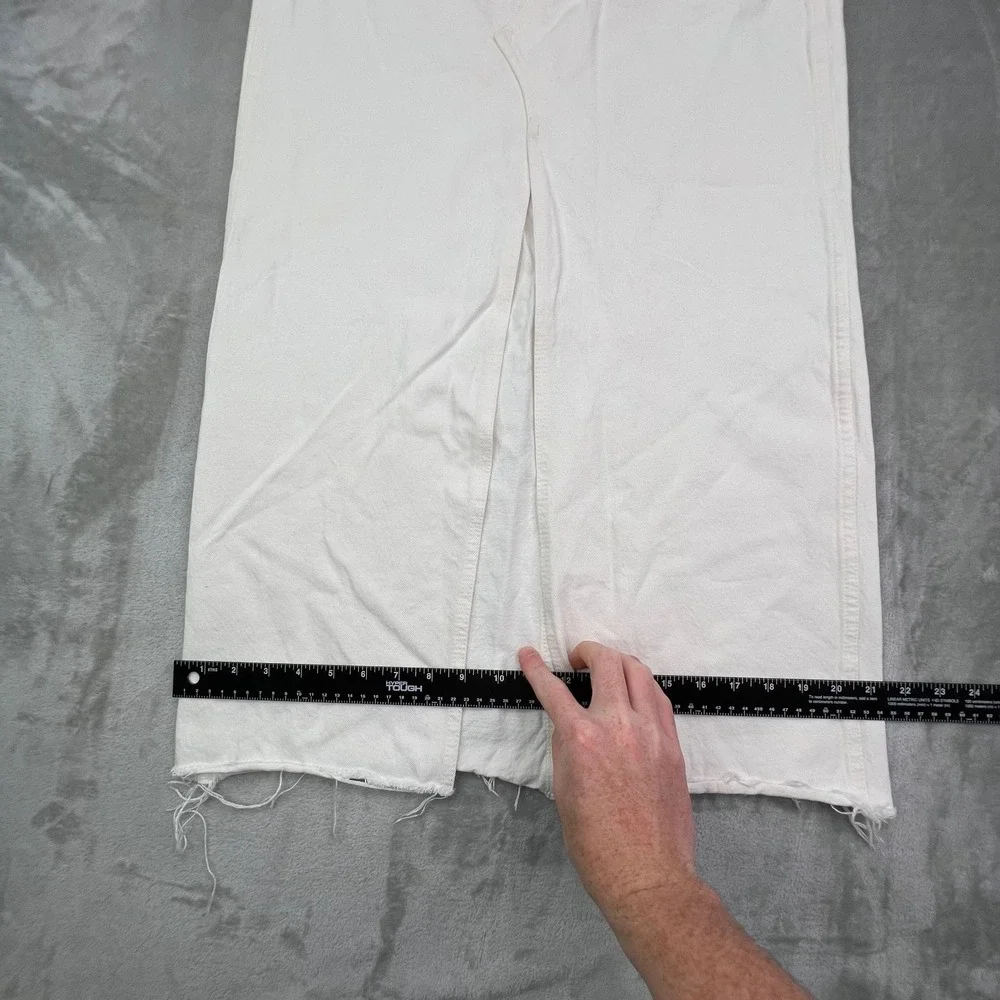 Madewell The Rilee Denim Midi Skirt Size 27 Slit Tile‎ White Cotton 90s